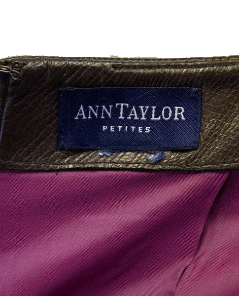 Ann Taylor Skirt Brown Snakeskin Leather Size Petites SKU000039