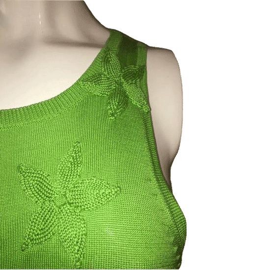 Adrienne Vittadini 80's Lime Green Dress Size L SKU 000123