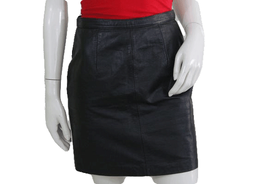 Tip Top 80's Black Leather Mini Skirt Size 9/10 SKU 000074