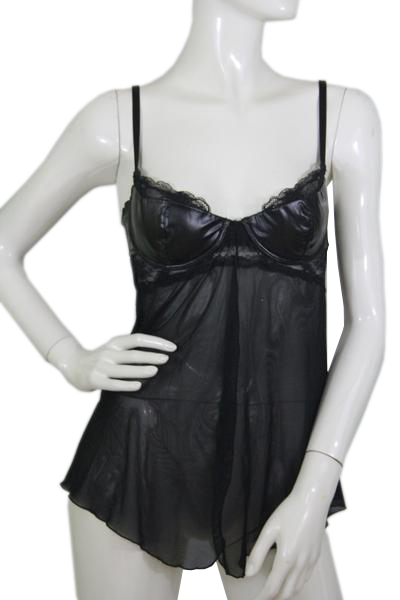 Dreamgirl 80's Black Babydoll top Negligee Size Small SKU 000174