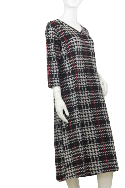 Plaid Knit Dress Knee length XXXL SKU 000171