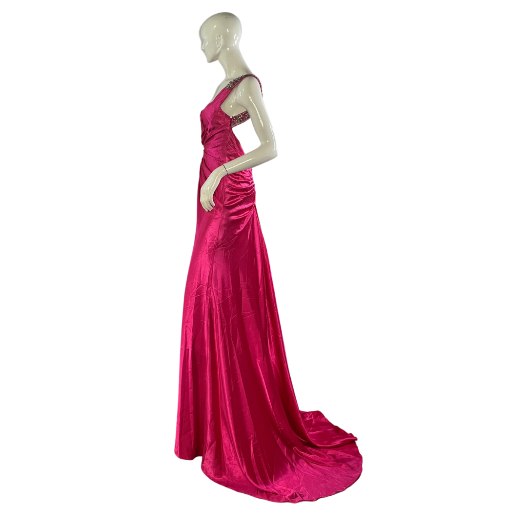 Nina Canacci Gown Embellished Hot Pink Size 8 SKU 000379