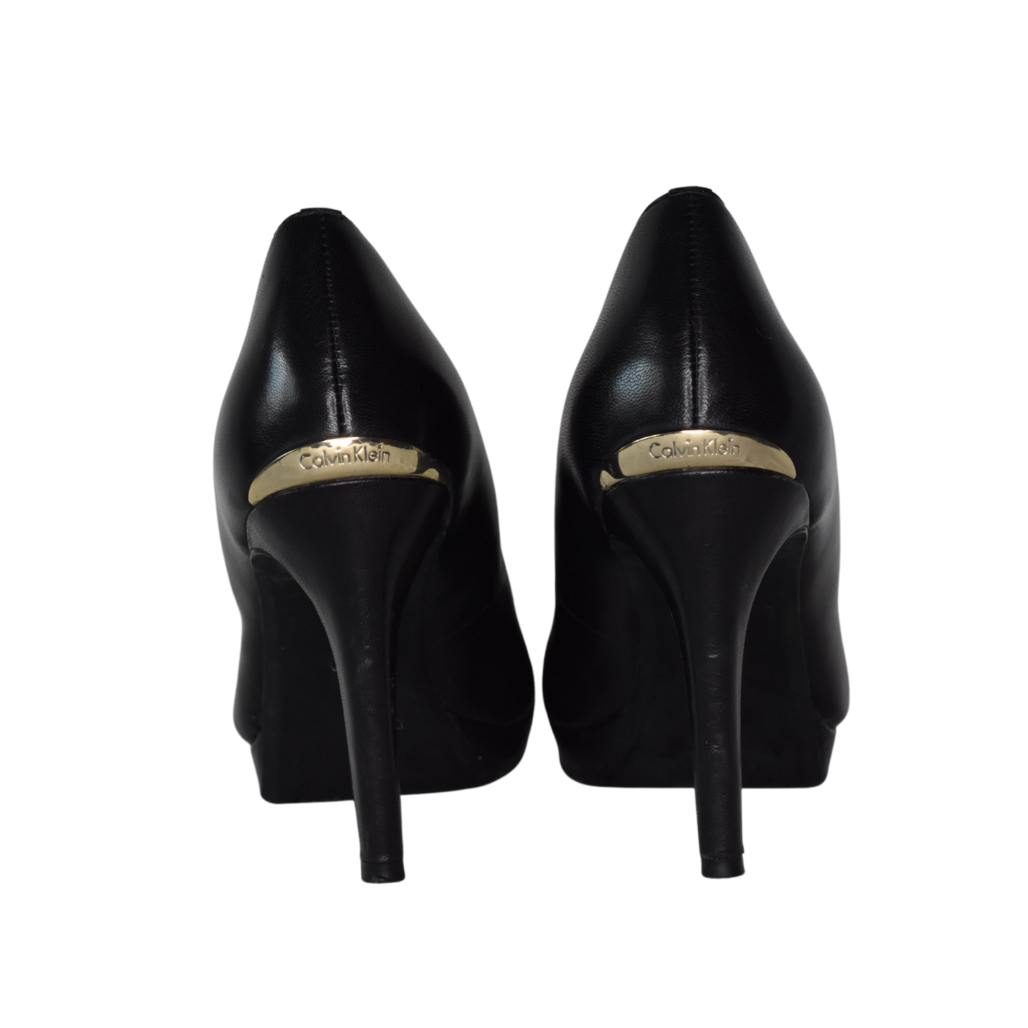 Calvin Klein High Heel Pumps w Gold Detail Black Size 8 SKU 000281-9