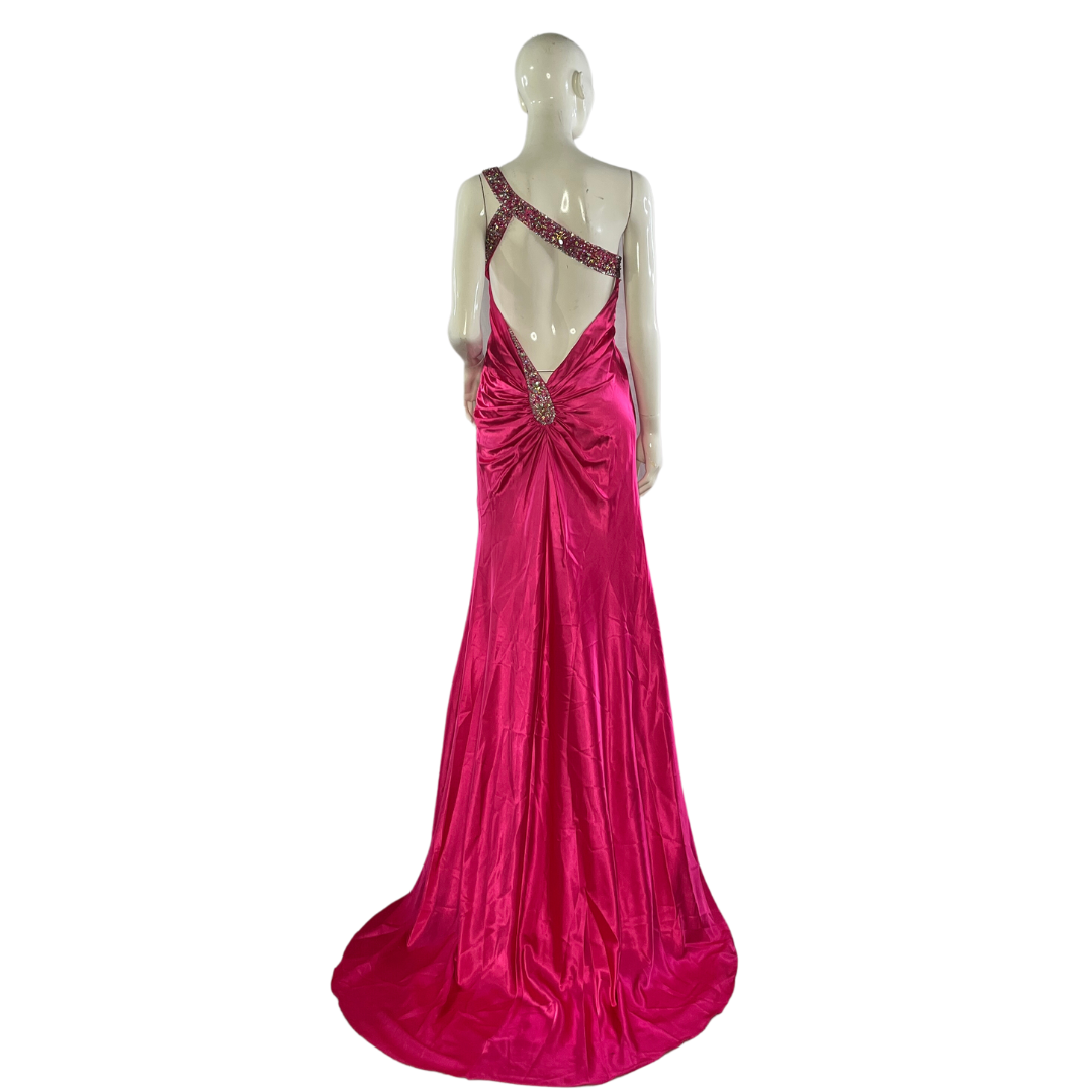 Nina Canacci Gown Embellished Hot Pink Size 8 SKU 000379