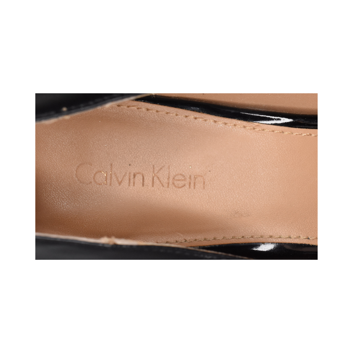 Calvin Klein High Heel Pumps w Gold Detail Black Size 8 SKU 000281-9