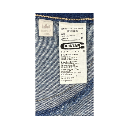 G-Star Denim Jeans Stretch Dark Blue Size 27 SKU 000005