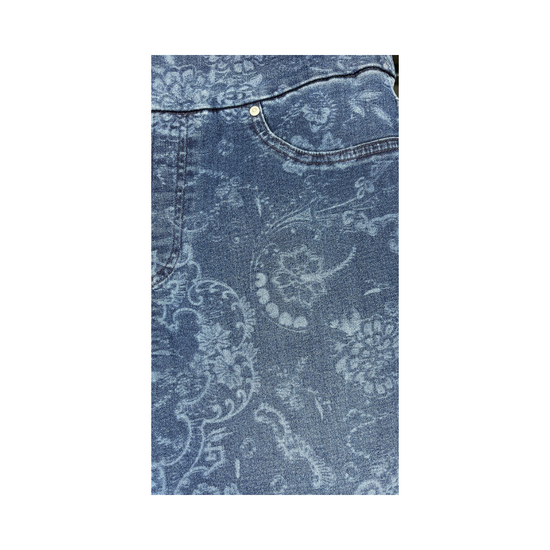 Chico's Denim Capri Pants Paisley Pattern Blue Size 0.5 SKU 000012