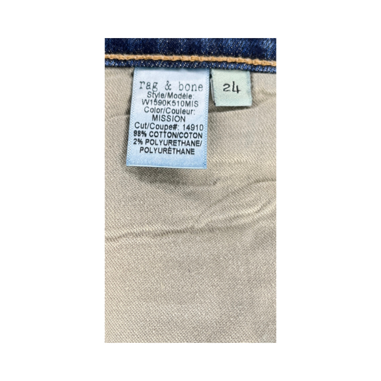 Rag & Bone Denim Jeans w Fade Dark Blue Size 24 SKU 000012