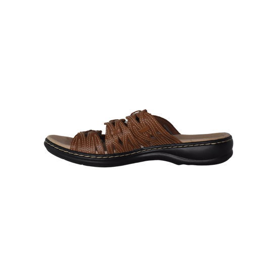 Clarks Sandal w White Stitching Brown Size 7 SKU 000339-3