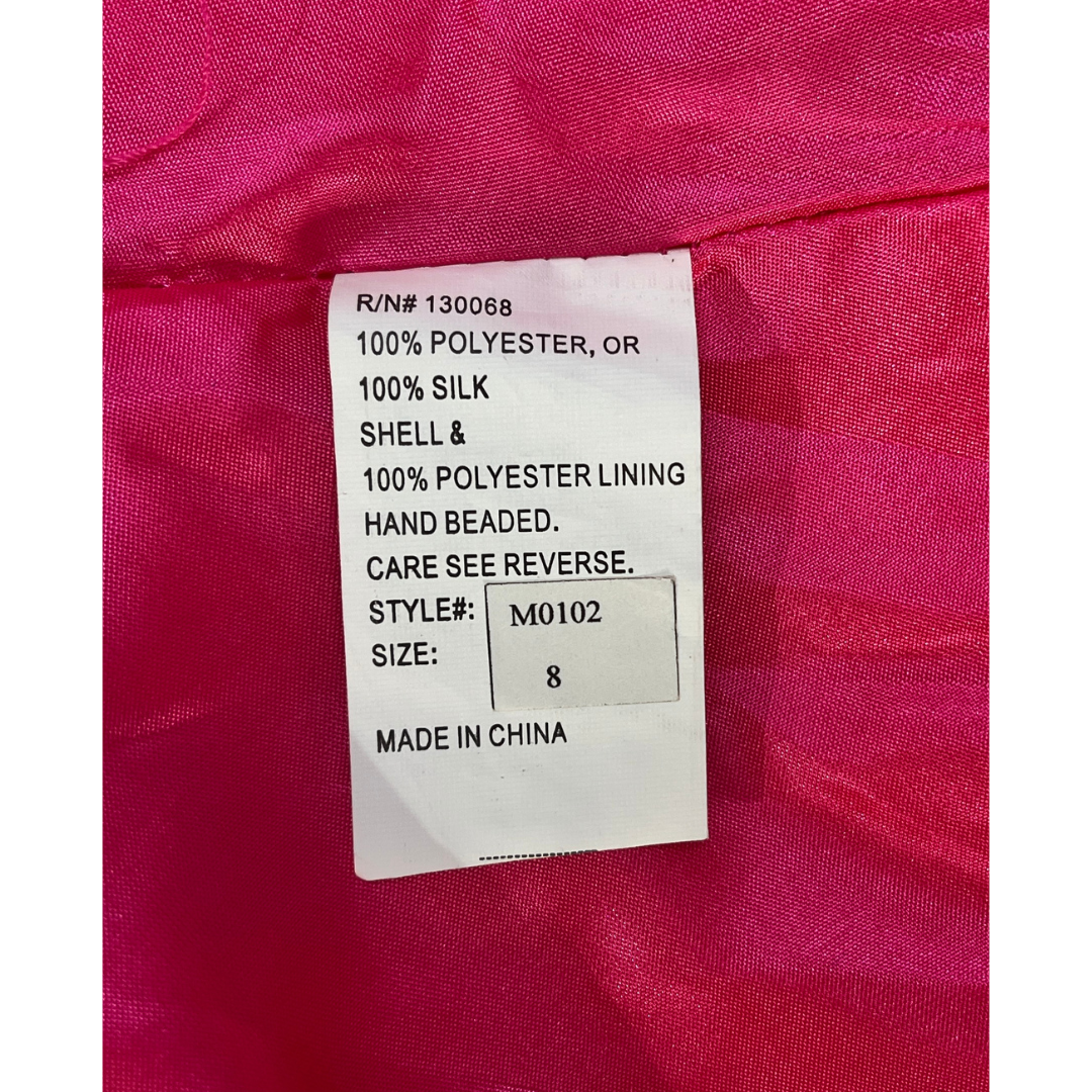 Nina Canacci Gown Embellished Hot Pink Size 8 SKU 000379