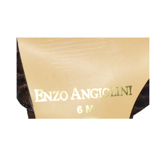 Enzo Angiolini Kitten Heel w Flower & Beading Details Brown Size 6M SKU 000277-10