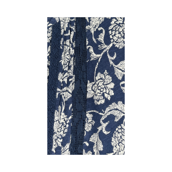 Lucky Brand Top  V-Neck w Tie Detail Floral Blue Size M SKU 000012