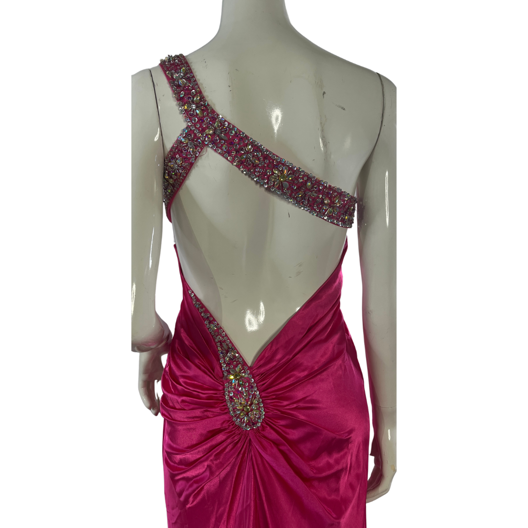 Nina Canacci Gown Embellished Hot Pink Size 8 SKU 000379