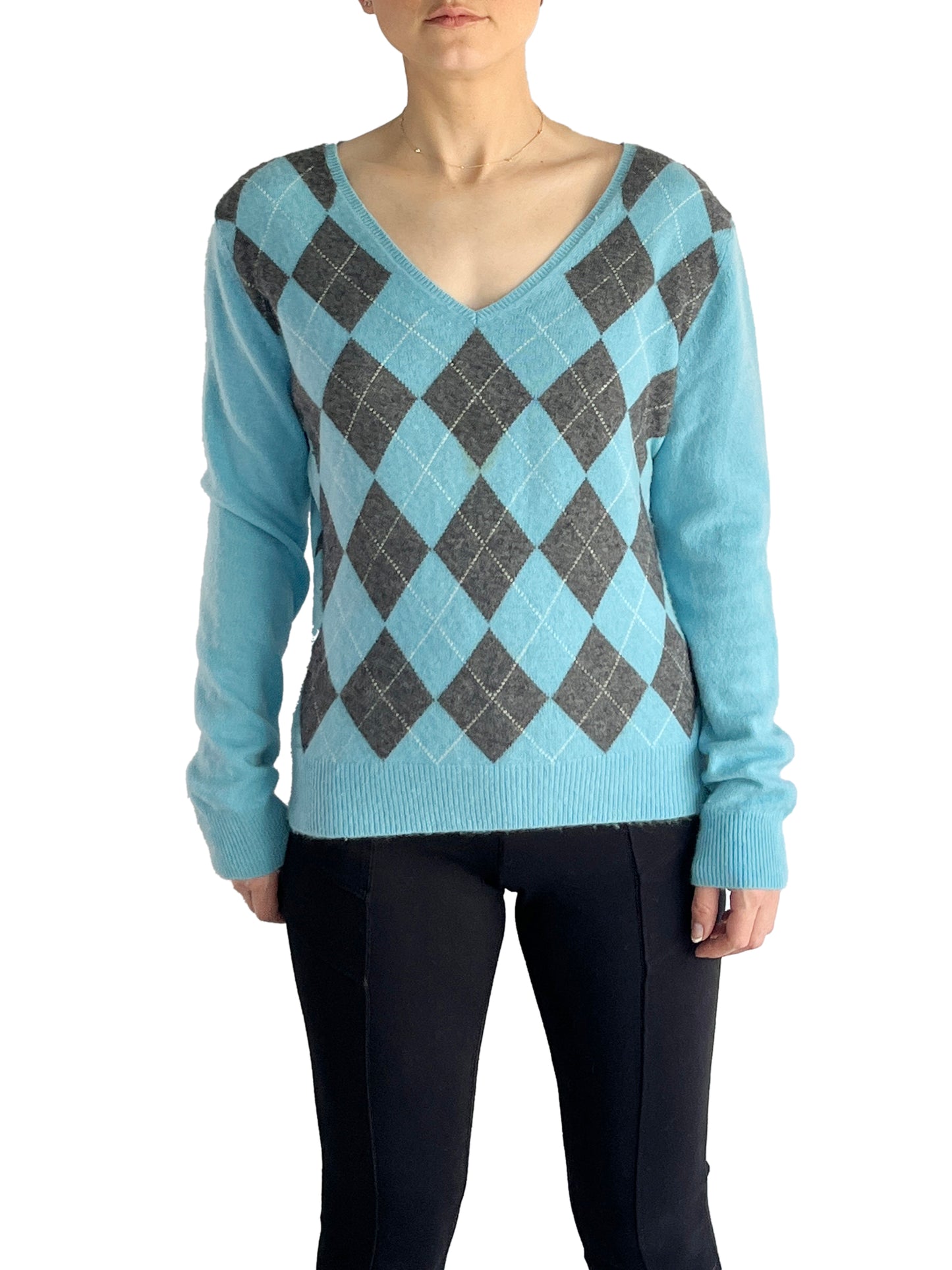 Apt. 9 Top Sweater Light Blue, Gray Size L SKU 000049