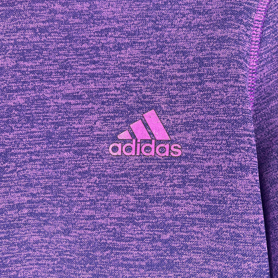 Adidas Pull Over Hoodie w Thumb Holes Heathered Purple Size XS SKU 000079-2