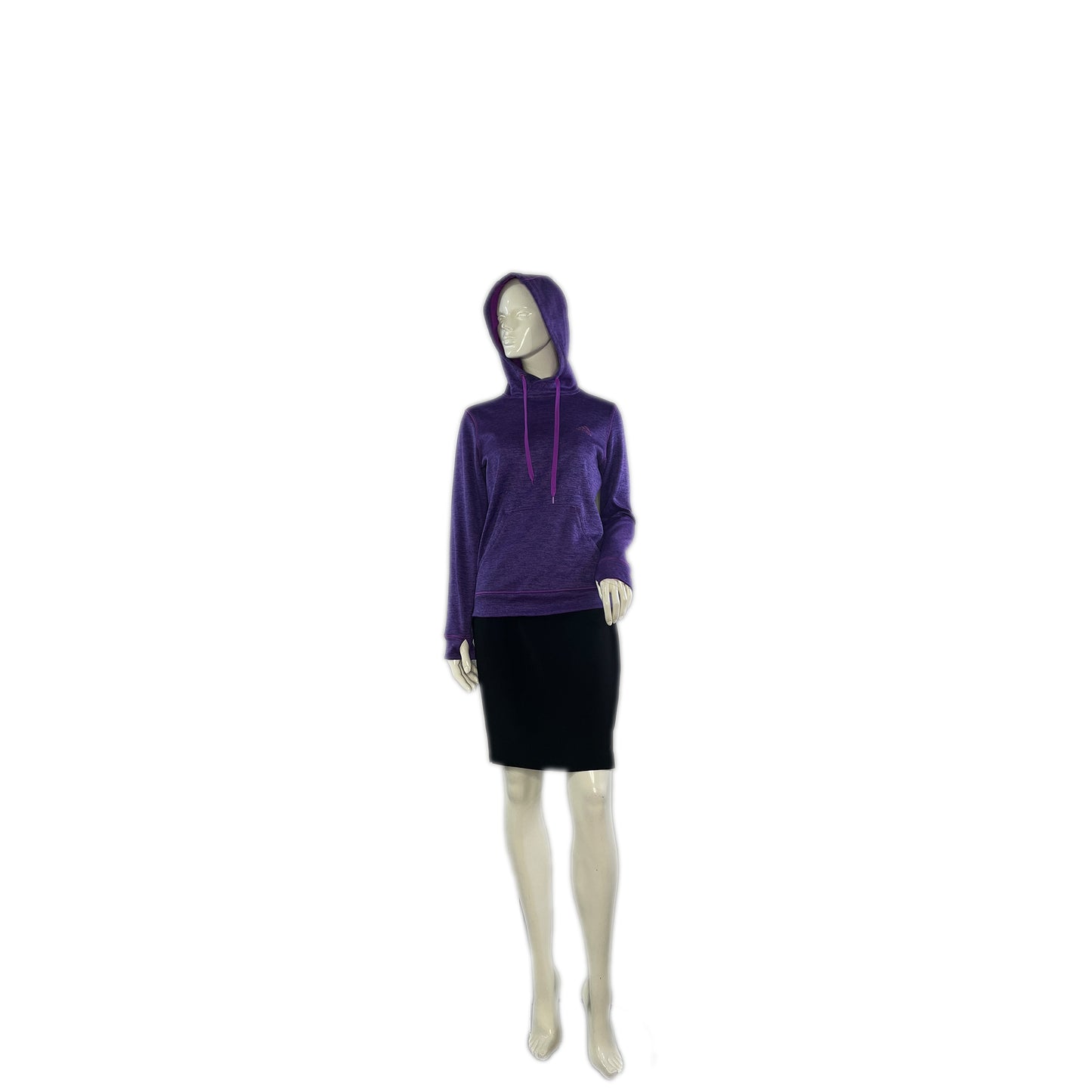 Adidas Pull Over Hoodie w Thumb Holes Heathered Purple Size XS SKU 000079-2