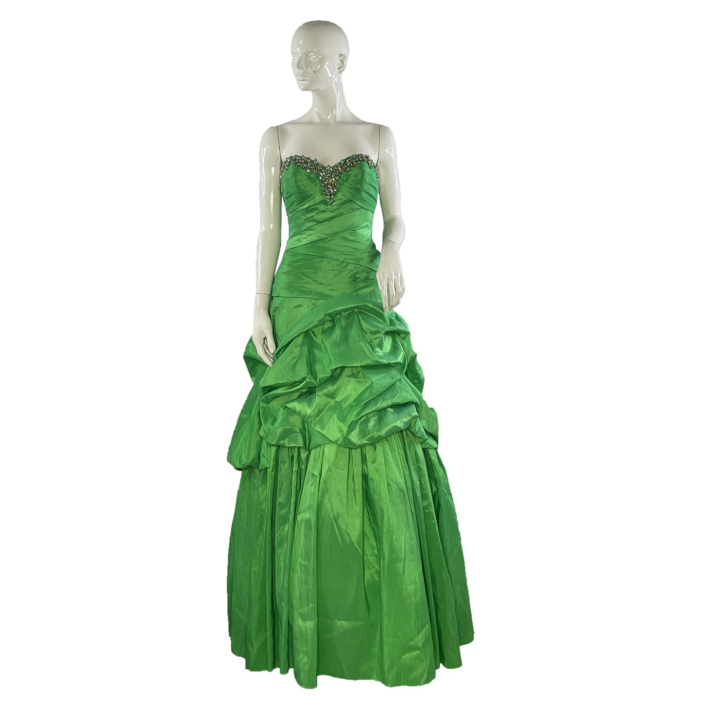 Alyce Designs Strapless Embellished Ball Gown Green Size 8 SKU 000406-1