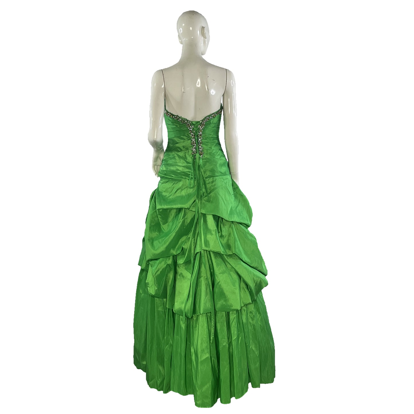 Alyce Designs Strapless Embellished Ball Gown Green Size 8 SKU 000406-1