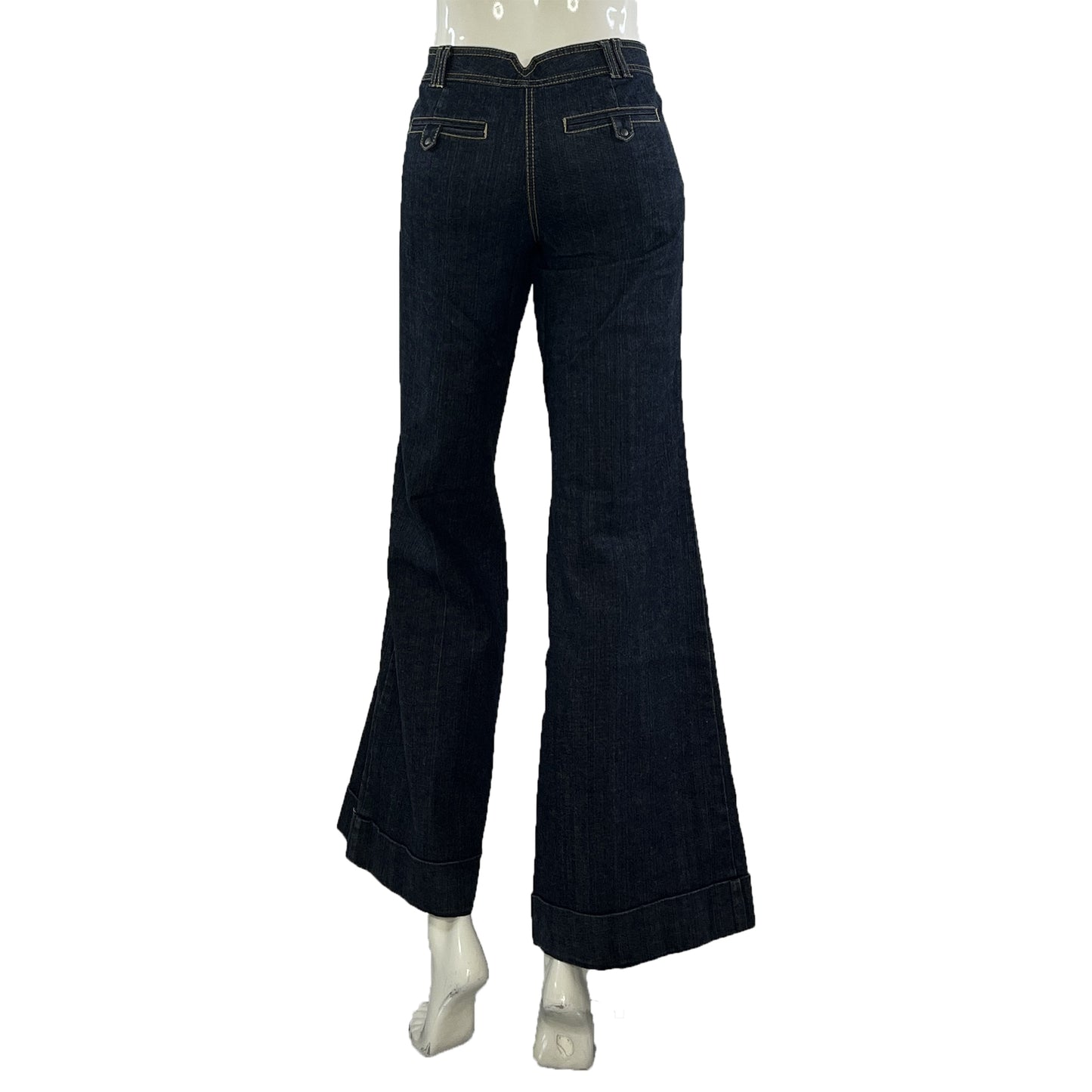 Ann Taylor Denim Jeans Bell Bottoms Dark Blue Size 6 SKU 000032