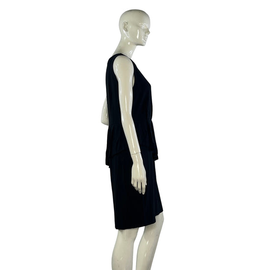 Ann Taylor Dress Tiered Sleeveless Above-Knee Black Size 10 SKU 000067-5