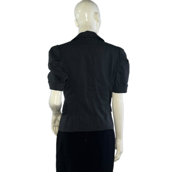 BCBG Blazer Short Sleeves Pin Stripe Dark Gray Size L SKU 000008-7