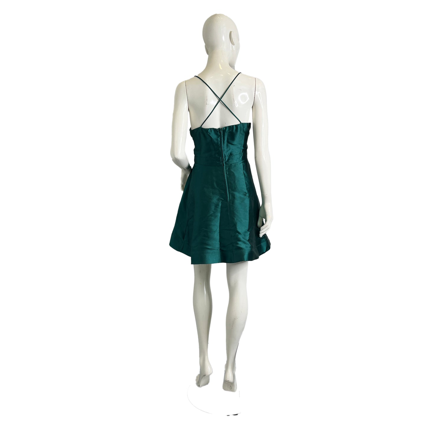 BCX Cocktail Dress Cross-Back Rhinestone Embellished Emerald Size 13 S Designers On A Dime BCX Cocktail Dress Cross-Back Rhinestone Embellished Emerald Size 13 S Designers On A Dime
