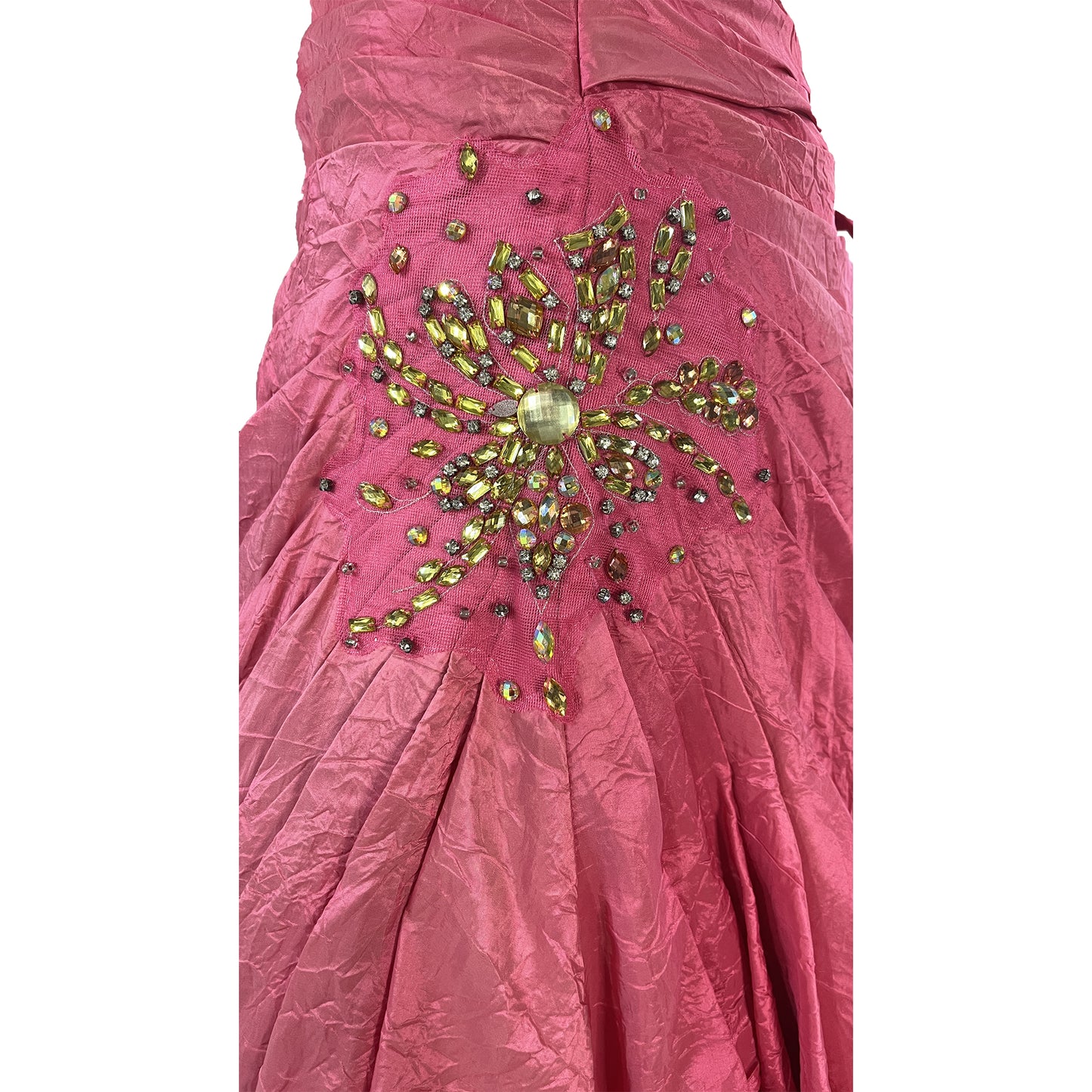 B'Dazzle Ball Gown One-Shoulder Lace-Up Embellished Pink Size 8 SKU 000404-1
