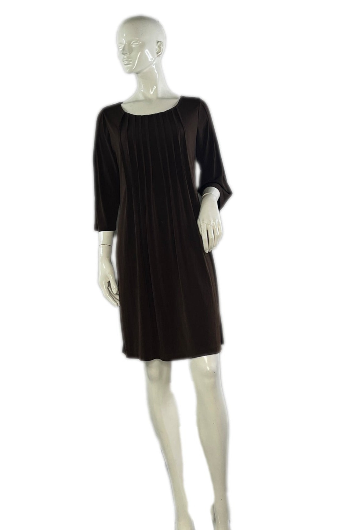 Calvin Klein 3/4 Sleeve Above-Knee Brown Size 8 SKU 000213-6