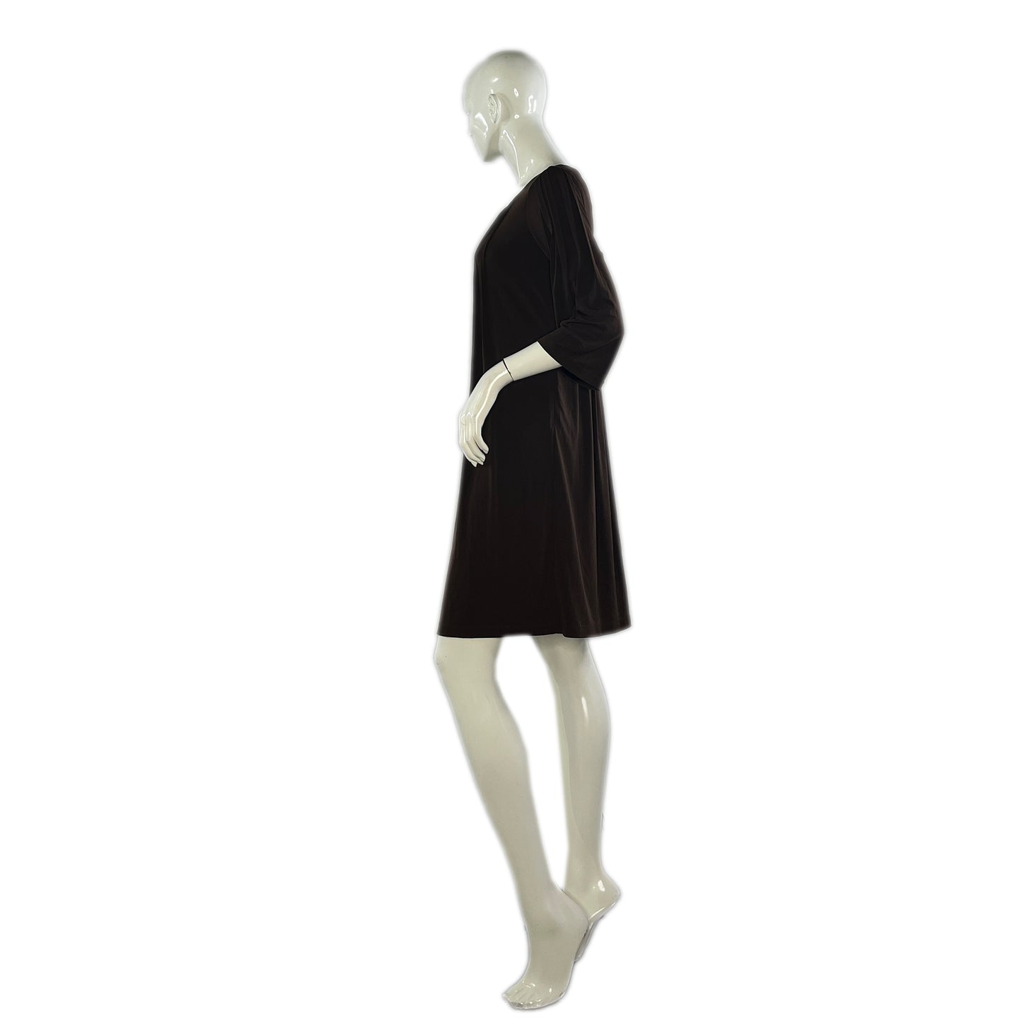 Calvin Klein 3/4 Sleeve Above-Knee Brown Size 8 SKU 000213-6