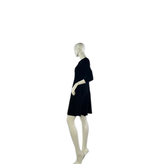 Calvin Klein Dress 3/4 Sleeves Horizontal-Ribbing Black Size 10 SKU 000078-2