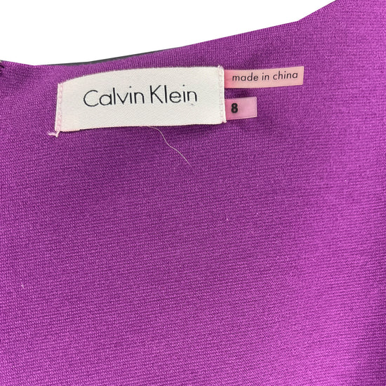 Calvin Klein Dress Above-Knee Cap Sleeve Purple Size 8 SKU 000213-7