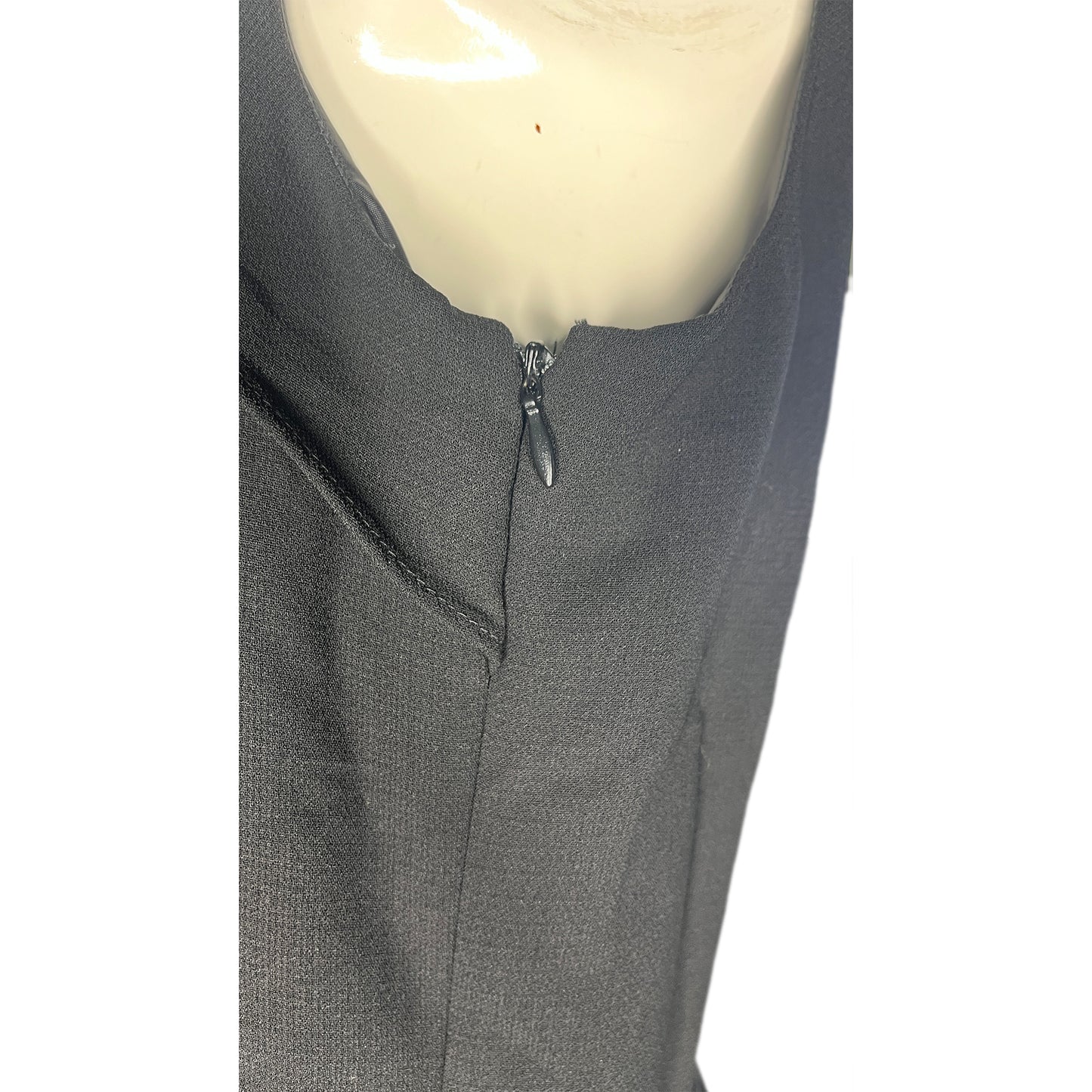 Calvin Klein Dress Above-Knee Ruffle Neck w Belt Black Size 8 SKU 000138-3