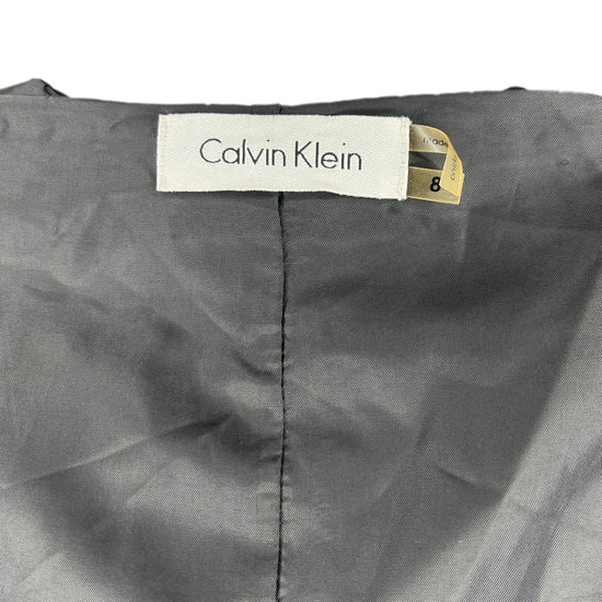 Calvin Klein Dress Above-Knee Ruffle Neck w Belt Black Size 8 SKU 000138-3
