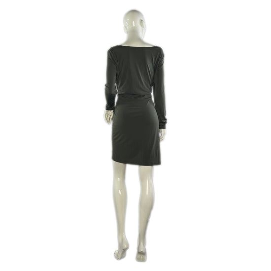 Calvin Klein Dress Long Sleeves Above-Knee Grayish-Olive Size 12 SKU 000078-4