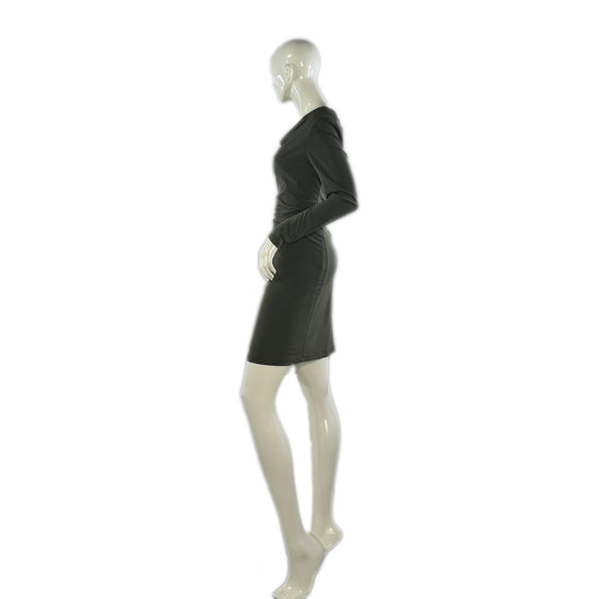 Calvin Klein Dress Long Sleeves Above-Knee Grayish-Olive Size 12 SKU 000078-4