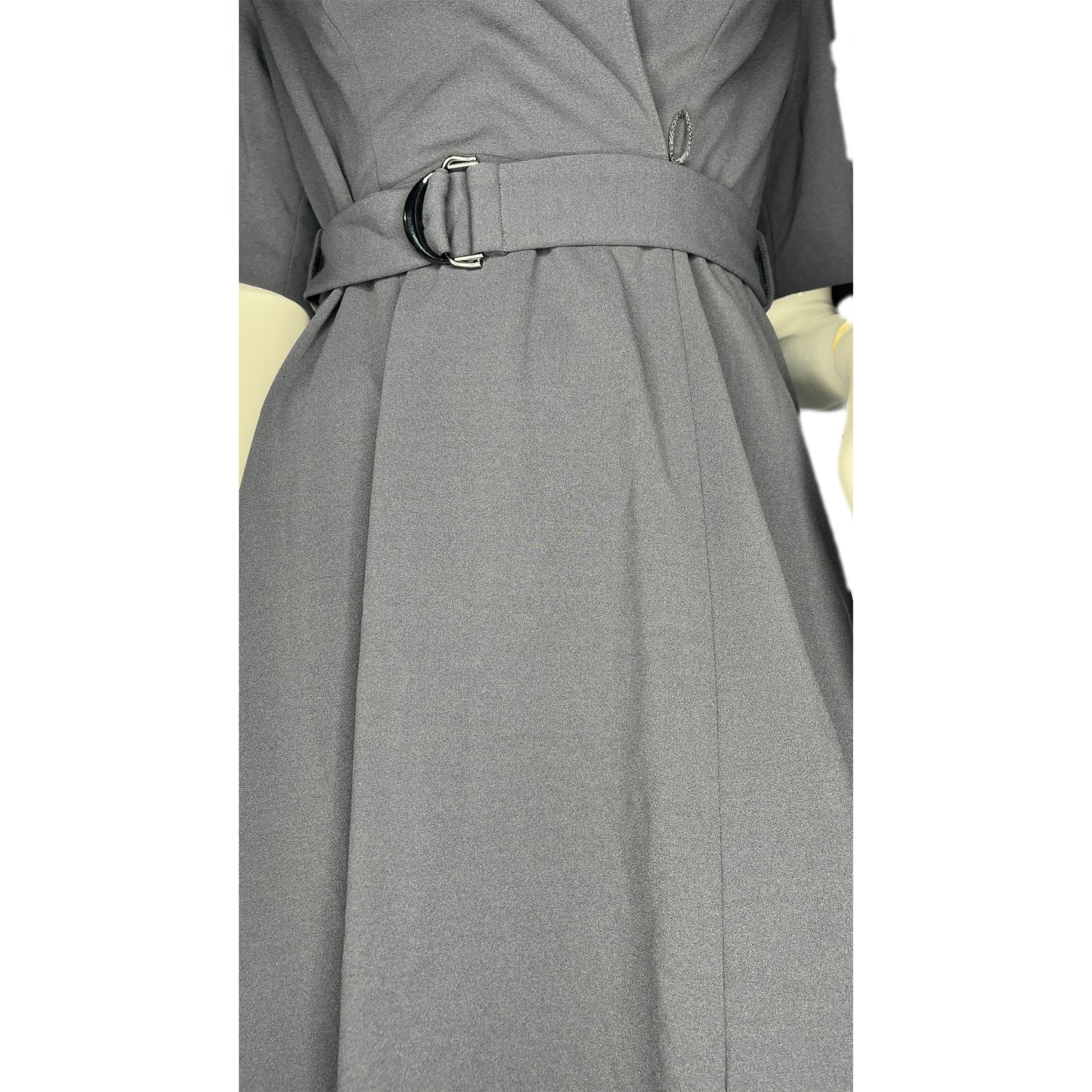 Calvin Klein Dress Short Sleeves w/ Belt Gray Size 8 SKU 000078-5