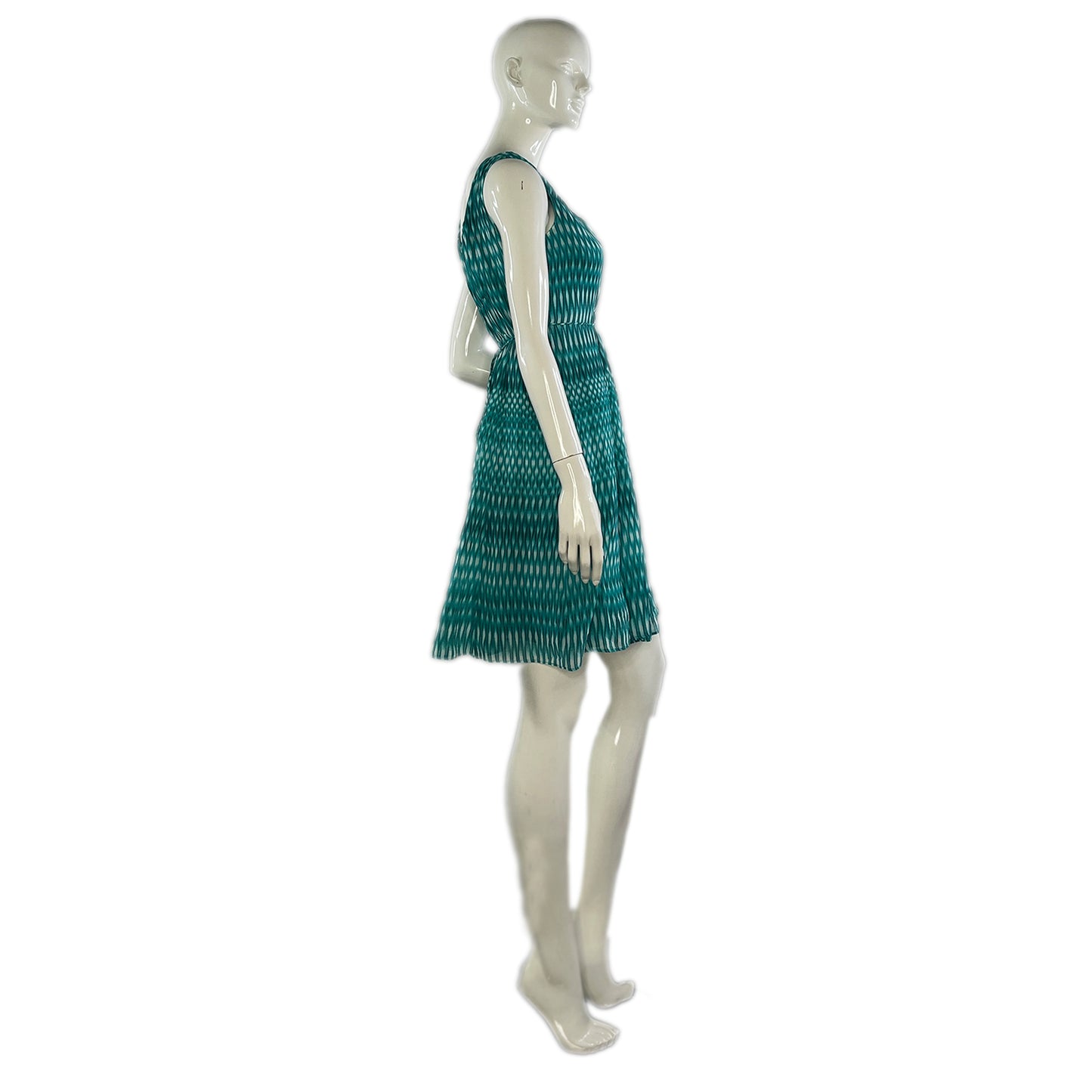 Calvin Klein Sleeveless Teal & White Dress Size 6 SKU 000079-4