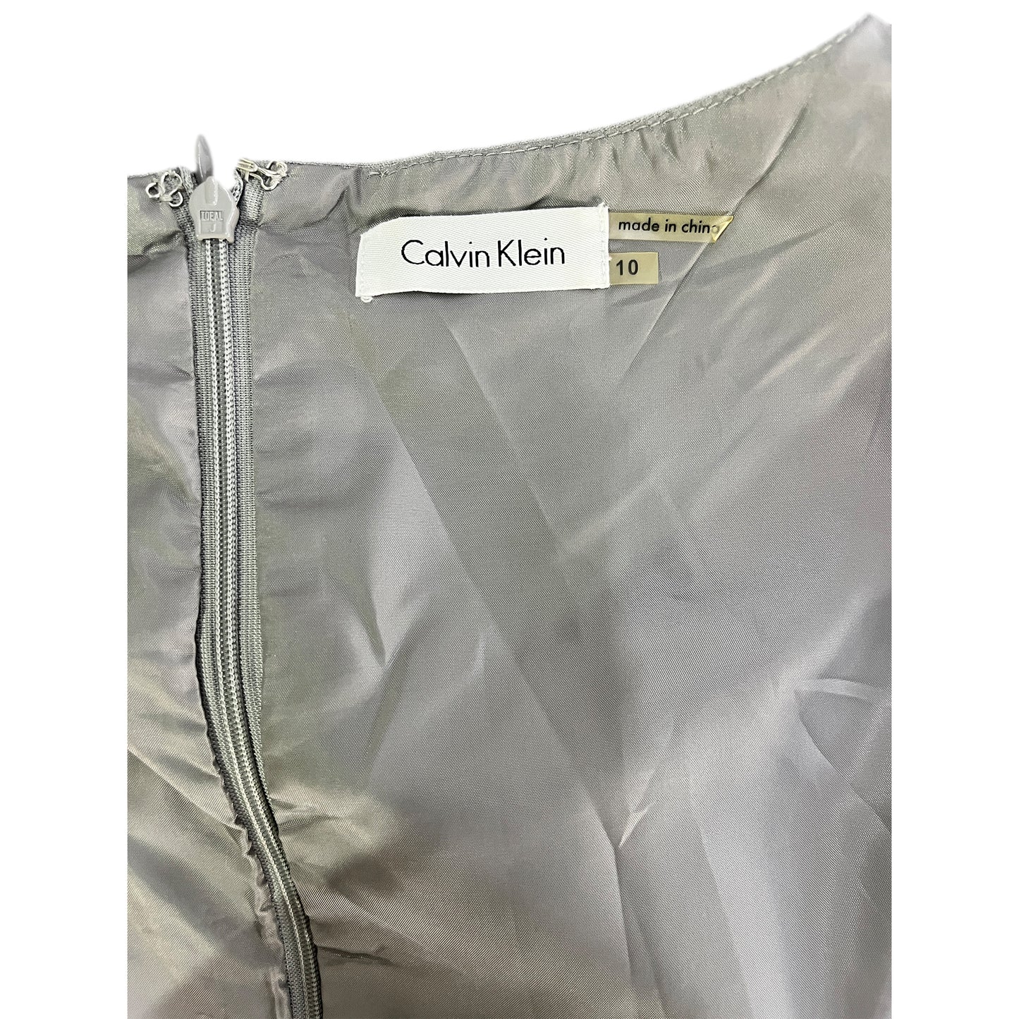 Calvin Klein Dress Sleeveless Above Knee Gray Size 10 SKU 000138-5