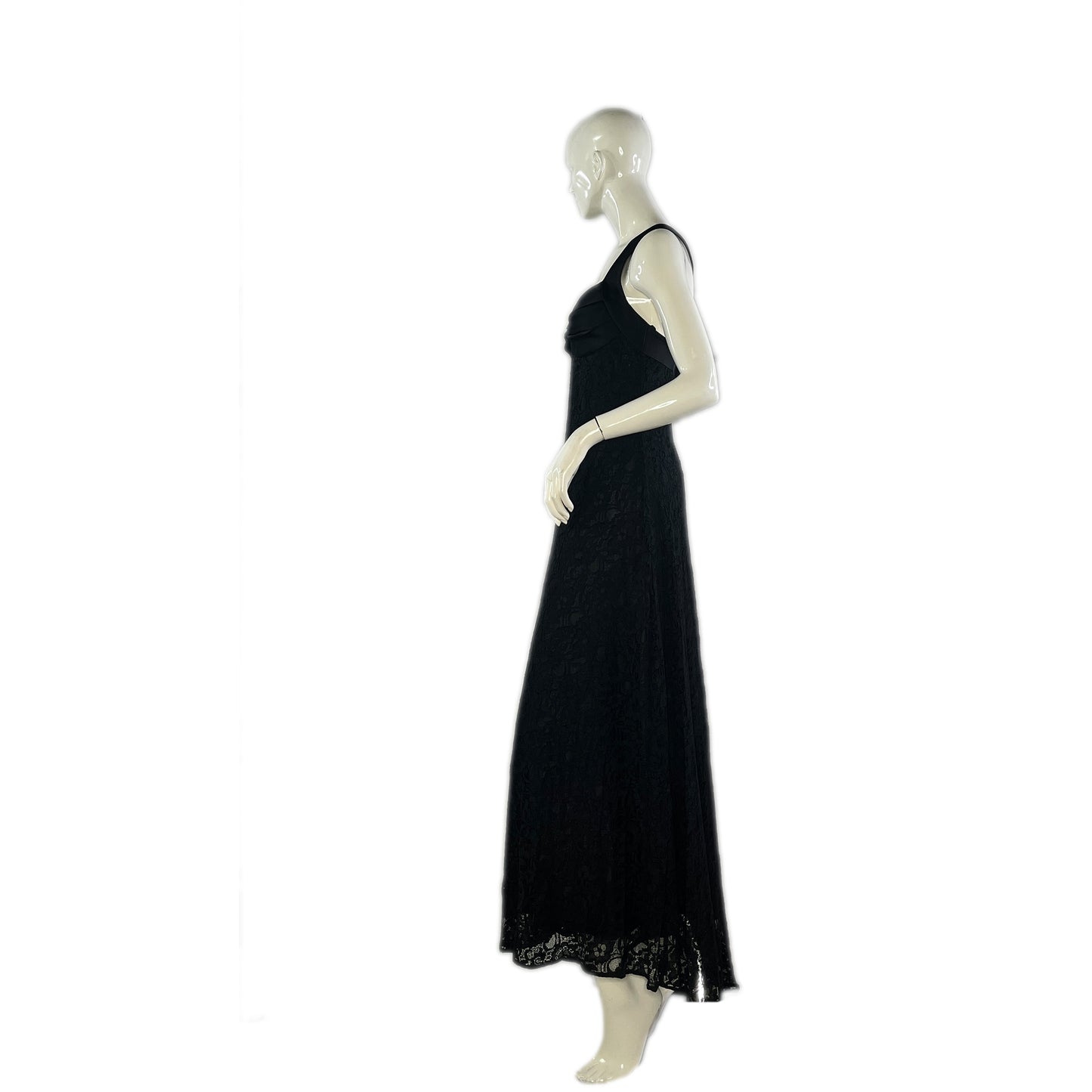 Calvin Klein Dress Sleeveless Floor-Length Lace Black Size 6 SKU 000138-6