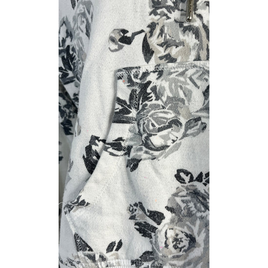 Calvin Klein Pull-Over Hoodie Floral Stripe-Arm Black, Gray, White Size M SKU 000295-16
