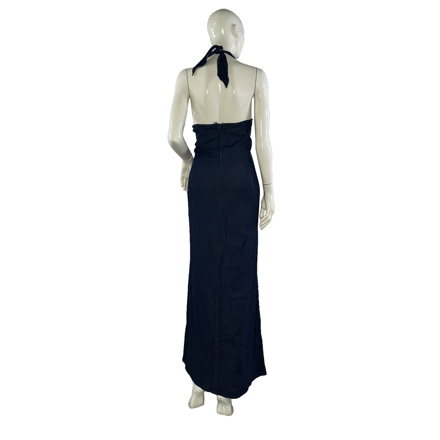 Chelsey Denim Maxi Dress  Dark Blue Size 2X SKU 000423-6