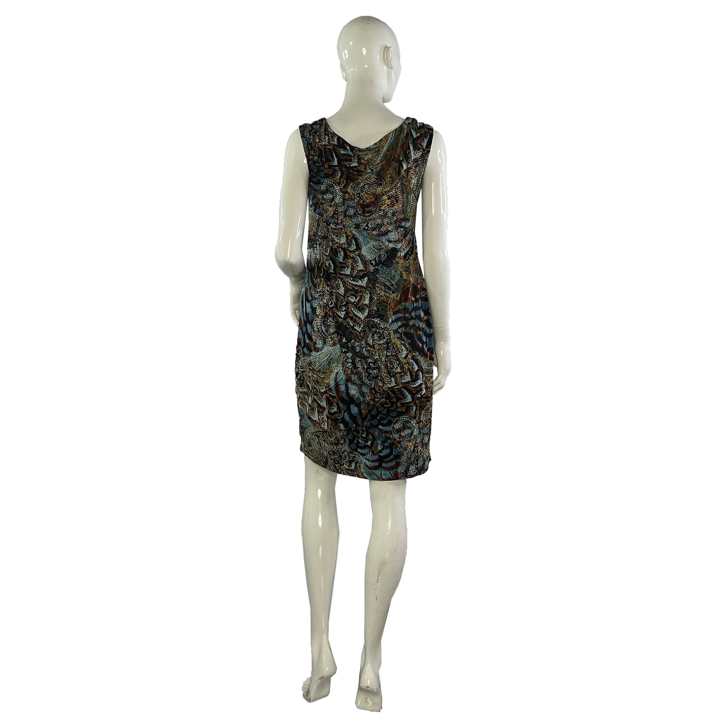 Connected Apparel Sleeveless Above-Knee Dress Black & Brown Size 8 SKU 000408-4