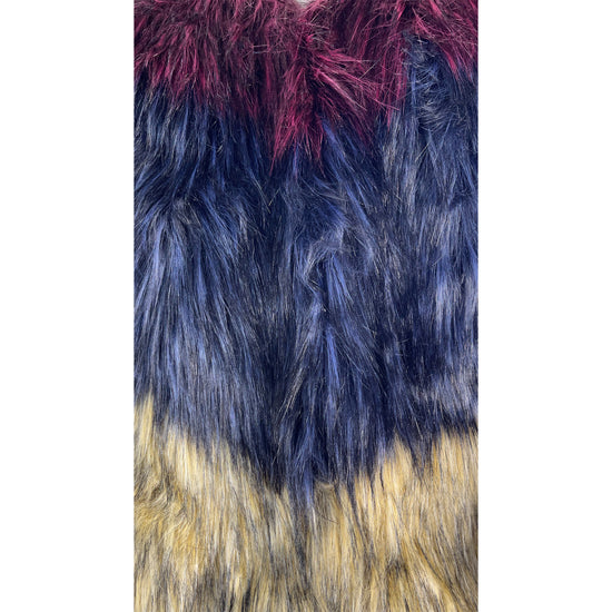 Cusp By Neiman Marcus Vest Fur Maroon, Blue, Tan Size S SKU 000042-2
