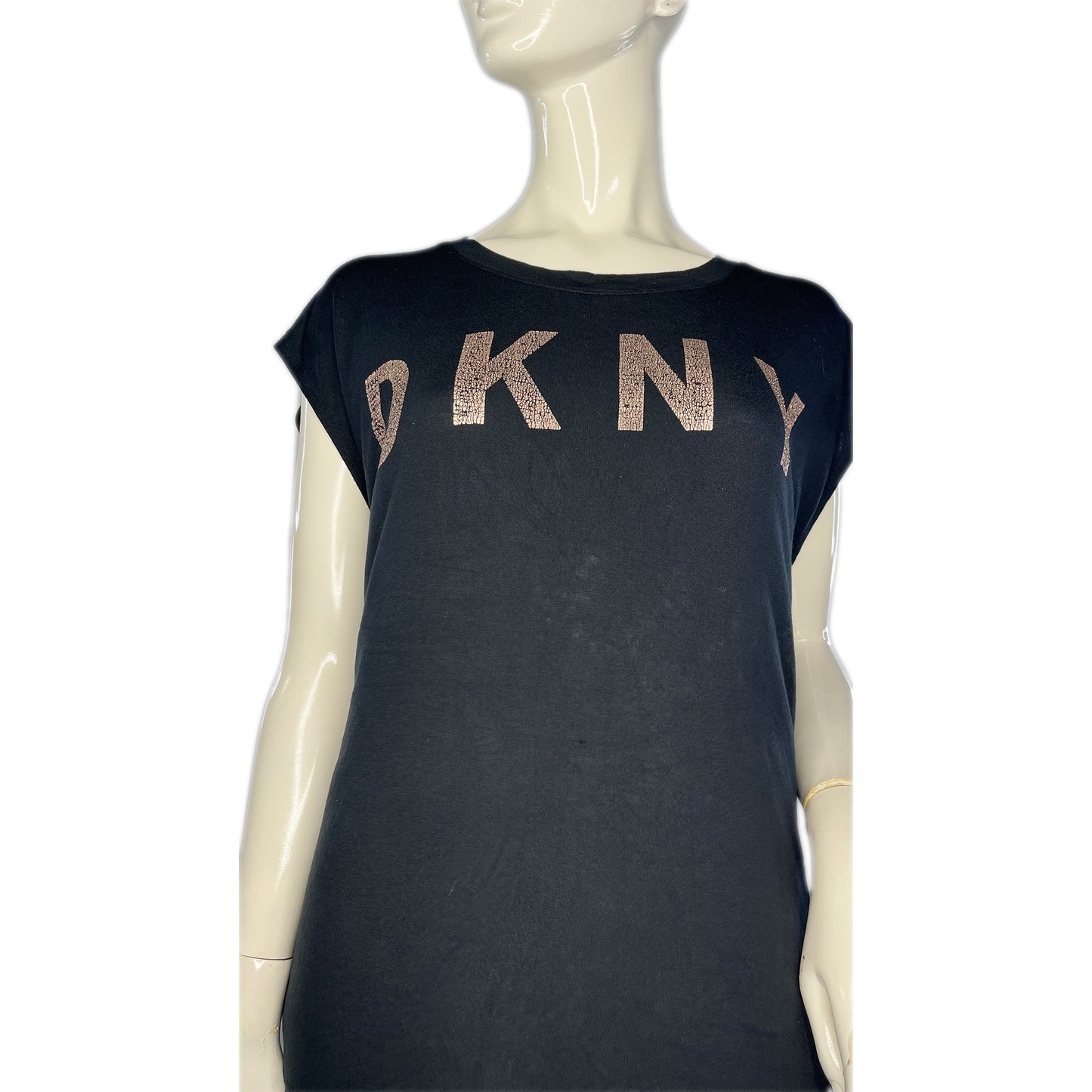 DKNY Top Short Sleeves Black, Rose Gold Size XL SKU 000236-10