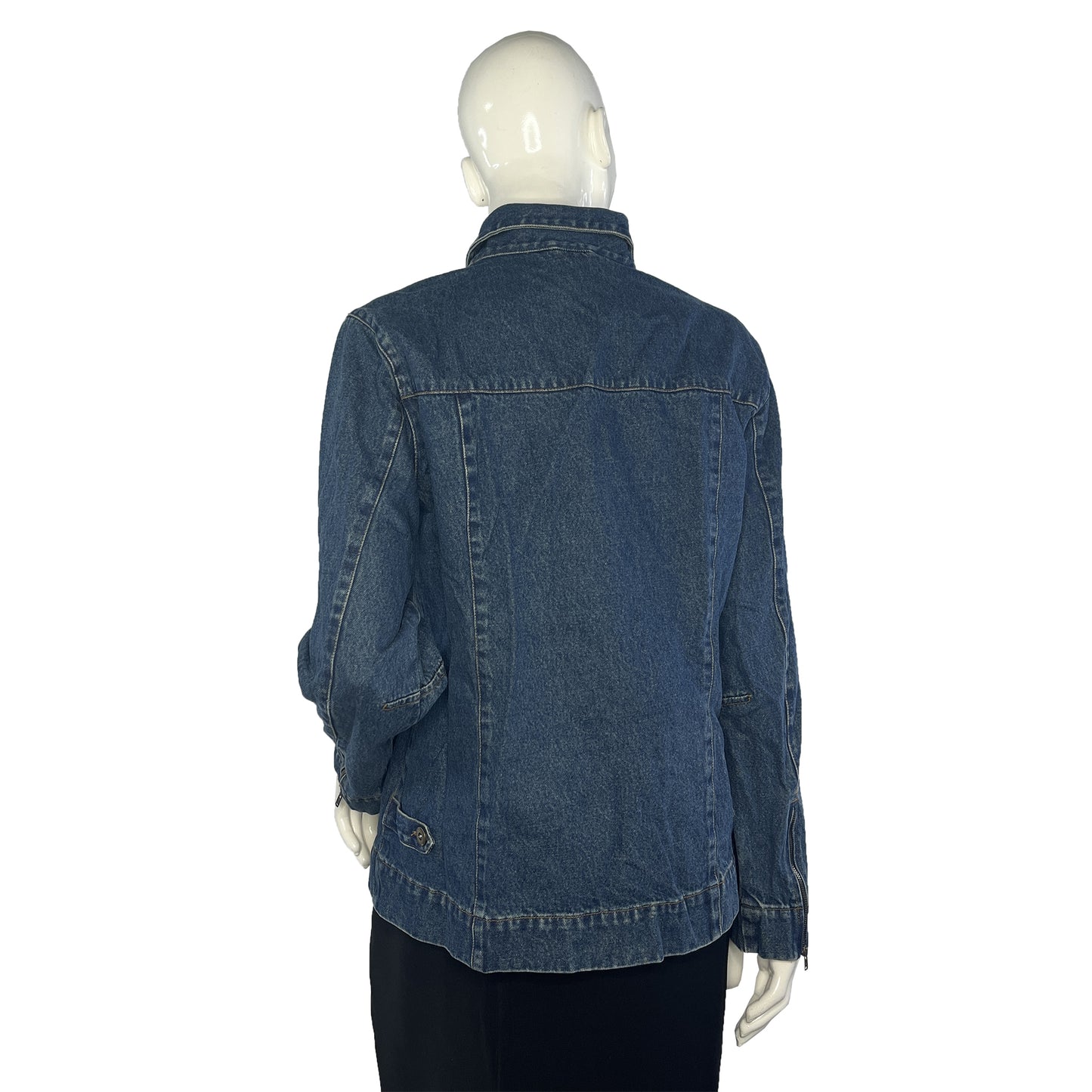 Denim & Co. Denim Jacket Zip-Up Dark Blue Size M SKU 000425-4