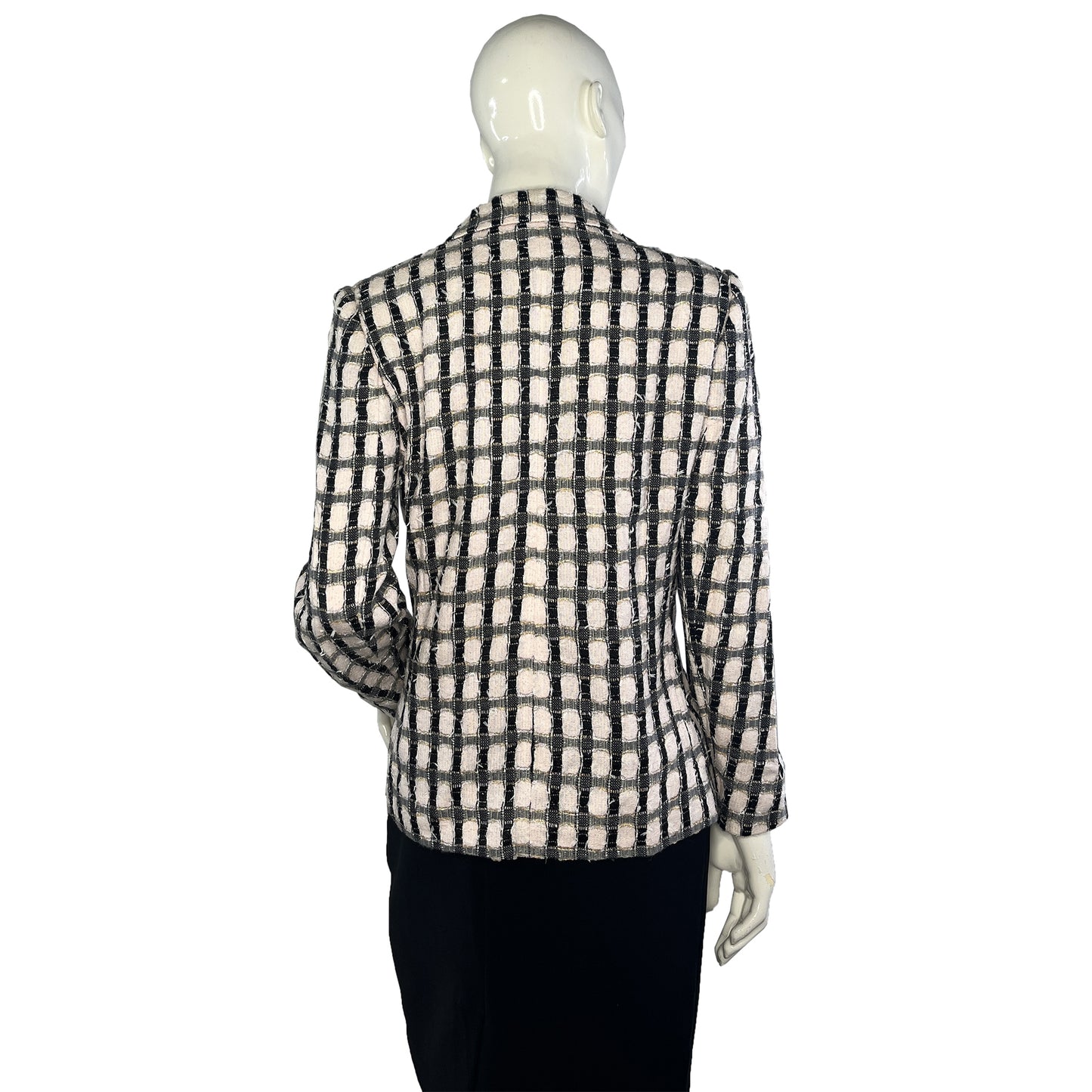 Ecaille by Maxy Blazer Plaid 2-Rhinestone-Button Pink Size 42 SKU 000413