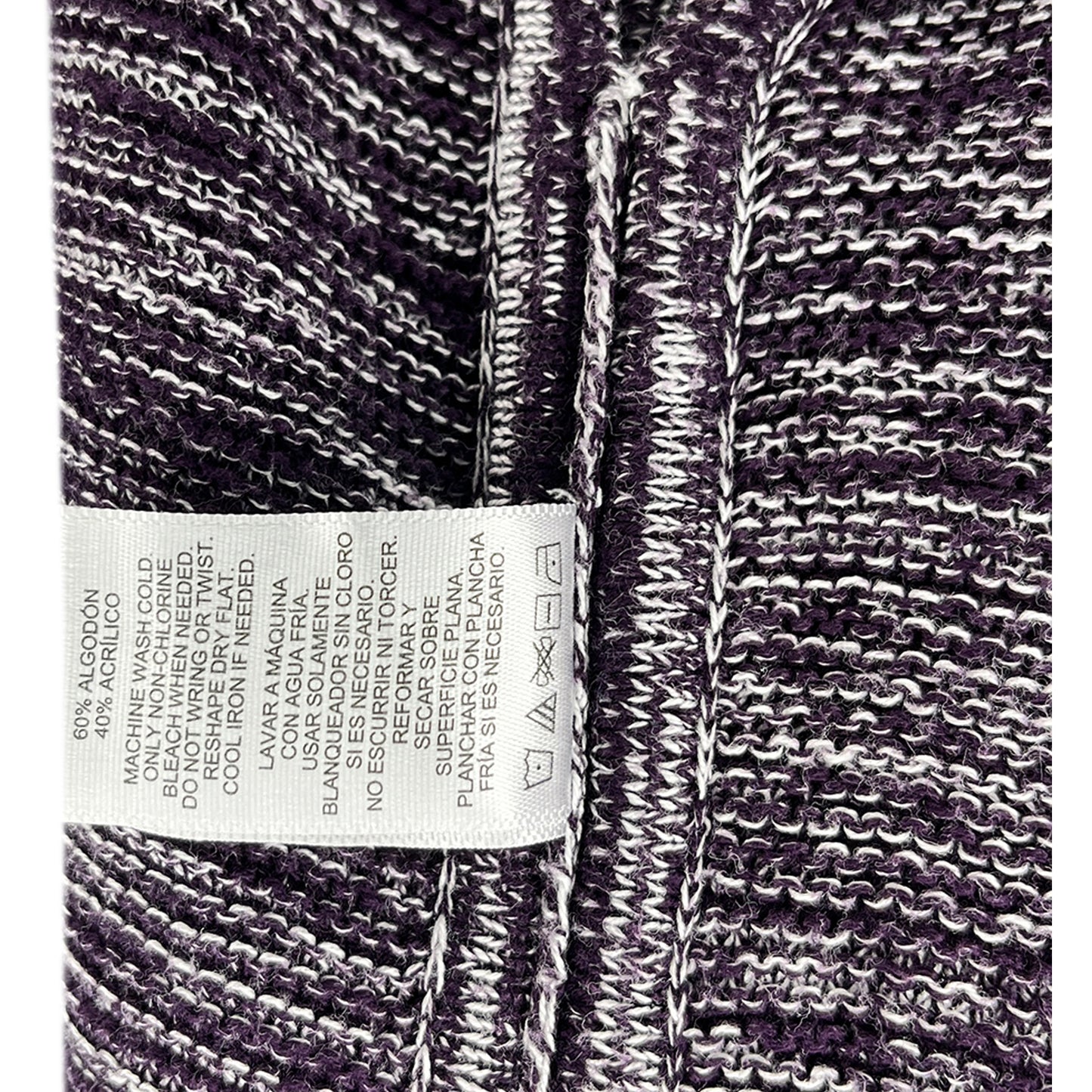 Ellen Tracy Top Long Sleeves Knit Purple, White Size M SKU 000256-8