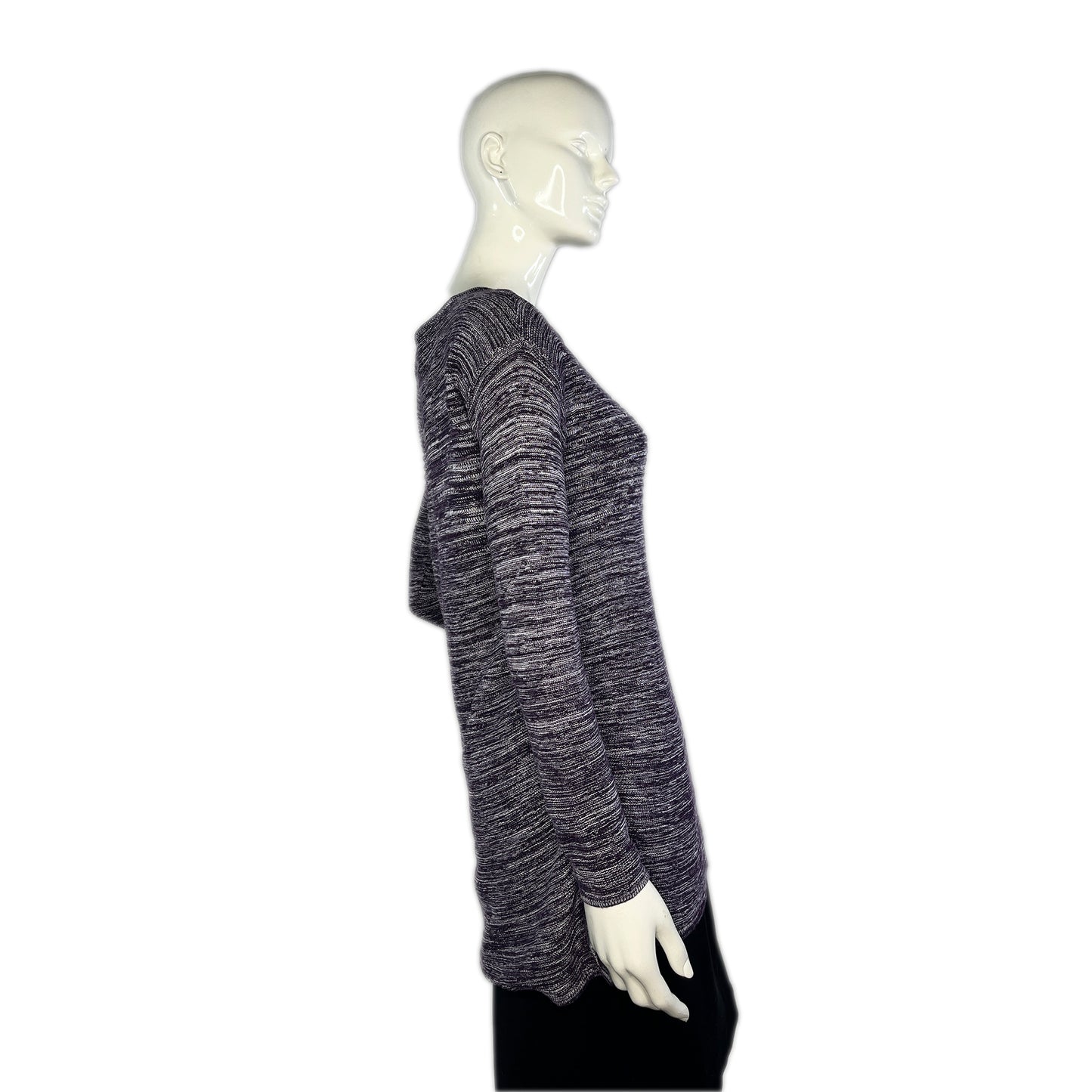 Ellen Tracy Top Long Sleeves Knit Purple, White Size M SKU 000256-8