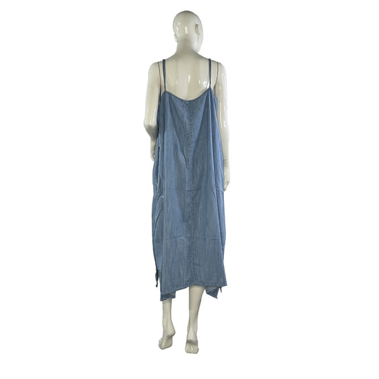 GAP Denim Maxi Dress Spaghetti Strap Light Blue Sz XXL SKU 000423-7