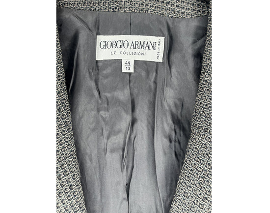 Giorgio Armani Blazer Hidden-Button Enclosure Knit Gray Size 44/ 10 SKU 000413